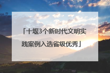 十堰3个新时代文明实践案例入选省级优秀