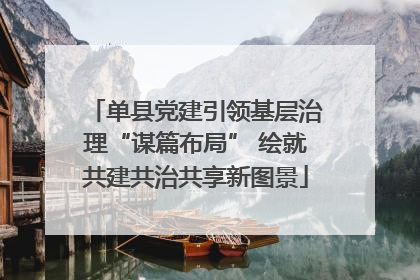 单县党建引领基层治理“谋篇布局” 绘就共建共治共享新图景