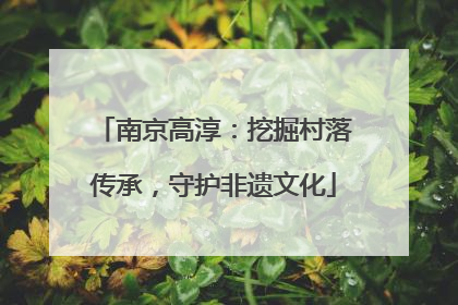 南京高淳：挖掘村落传承，守护非遗文化