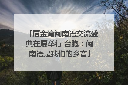 厦金湾闽南语交流盛典在厦举行 台胞：闽南语是我们的乡音
