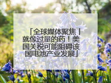 全球媒体聚焦丨就像过量的药！美国关税可能阻碍该国电池产业发展