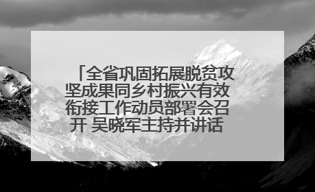 全省巩固拓展脱贫攻坚成果同乡村振兴有效衔接工作动员部署会召开 吴晓军主持并讲话 罗东川作安排部署