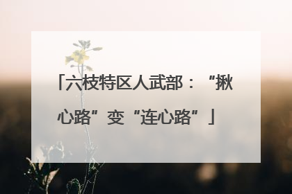 六枝特区人武部：“揪心路”变“连心路”