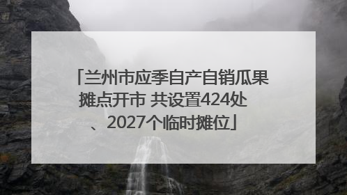 兰州市应季自产自销瓜果摊点开市 共设置424处、2027个临时摊位