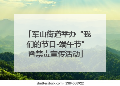 军山街道举办“我们的节日-端午节”暨禁毒宣传活动