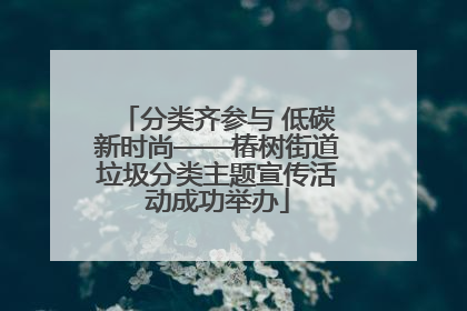 分类齐参与 低碳新时尚——椿树街道垃圾分类主题宣传活动成功举办
