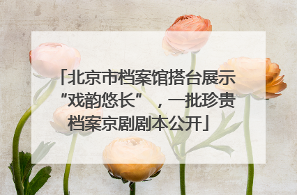 北京市档案馆搭台展示“戏韵悠长”，一批珍贵档案京剧剧本公开