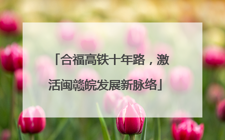 合福高铁十年路，激活闽赣皖发展新脉络