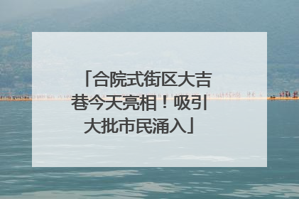 合院式街区大吉巷今天亮相！吸引大批市民涌入