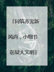 同筑养宠新风尚，小细节彰显大文明
