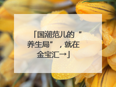 国潮范儿的“养生局”，就在金宝汇→