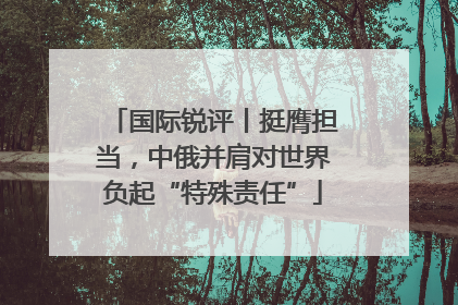 国际锐评丨挺膺担当，中俄并肩对世界负起“特殊责任”
