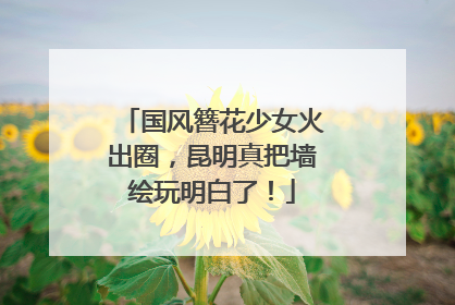 国风簪花少女火出圈，昆明真把墙绘玩明白了！