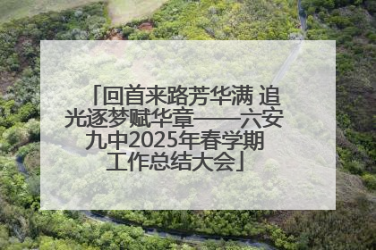 回首来路芳华满 追光逐梦赋华章——六安九中2025年春学期工作总结大会