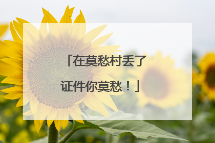 在莫愁村丢了证件你莫愁！