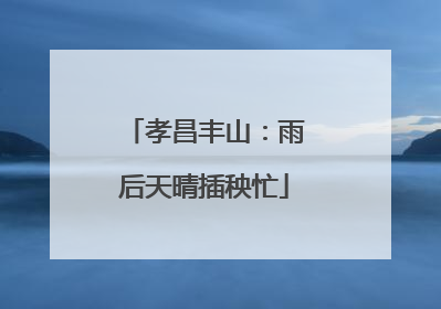 孝昌丰山：雨后天晴插秧忙