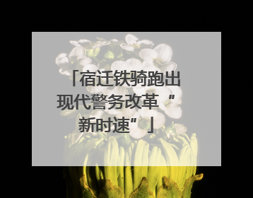 宿迁铁骑跑出现代警务改革“新时速”