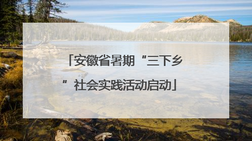 安徽省暑期“三下乡”社会实践活动启动