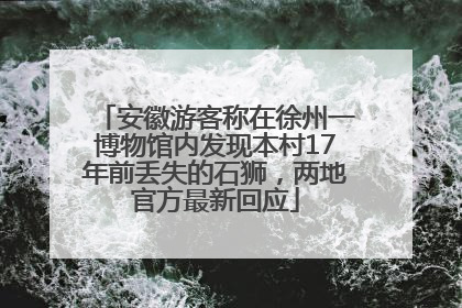 安徽游客称在徐州一博物馆内发现本村17年前丢失的石狮，两地官方最新回应
