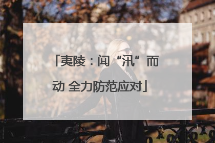 夷陵：闻“汛”而动 全力防范应对