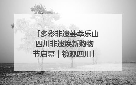 多彩非遗荟萃乐山 四川非遗焕新购物节启幕｜镜观四川