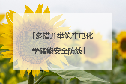 多措并举筑牢电化学储能安全防线