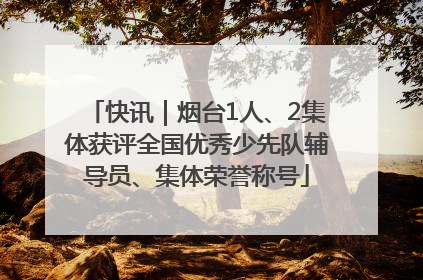 快讯｜烟台1人、2集体获评全国优秀少先队辅导员、集体荣誉称号