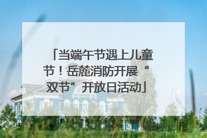 当端午节遇上儿童节！岳麓消防开展“双节”开放日活动