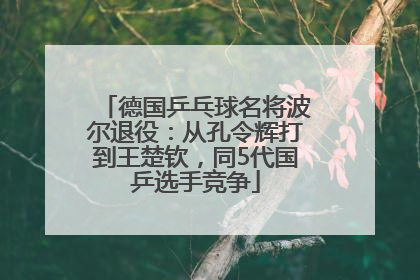 德国乒乓球名将波尔退役：从孔令辉打到王楚钦，同5代国乒选手竞争