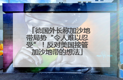 德国外长称加沙地带局势“令人难以忍受”！反对美国接管加沙地带的想法