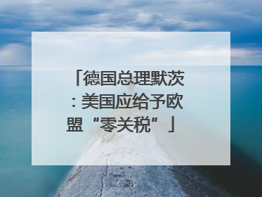 德国总理默茨：美国应给予欧盟“零关税”