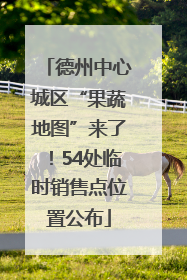 德州中心城区“果蔬地图”来了！54处临时销售点位置公布