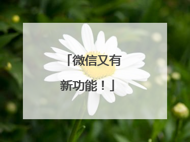 微信又有新功能！