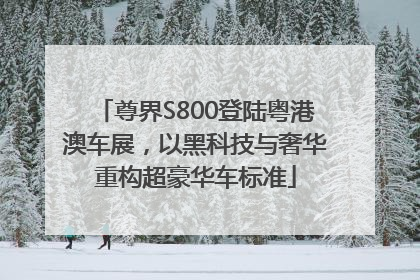 尊界S800登陆粤港澳车展，以黑科技与奢华重构超豪华车标准