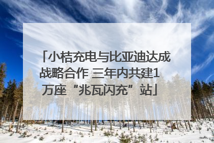 小桔充电与比亚迪达成战略合作 三年内共建1万座“兆瓦闪充”站