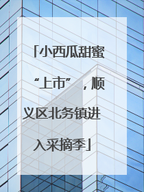 小西瓜甜蜜“上市”，顺义区北务镇进入采摘季