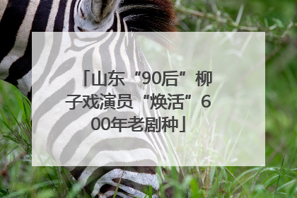 山东“90后”柳子戏演员“焕活”600年老剧种