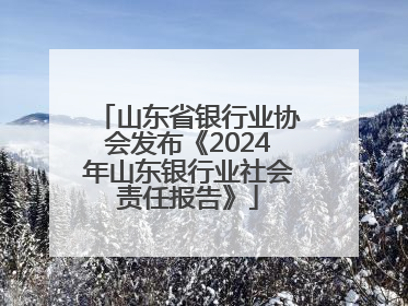 山东省银行业协会发布《2024年山东银行业社会责任报告》