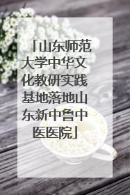 山东师范大学中华文化教研实践基地落地山东新中鲁中医医院