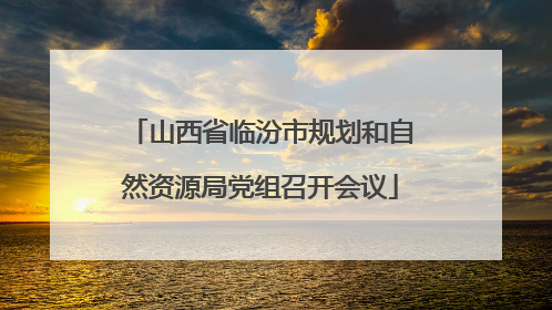 山西省临汾市规划和自然资源局党组召开会议