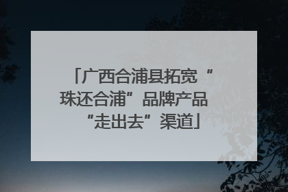 广西合浦县拓宽“珠还合浦”品牌产品“走出去”渠道