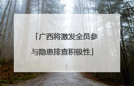 广西将激发全员参与隐患排查积极性