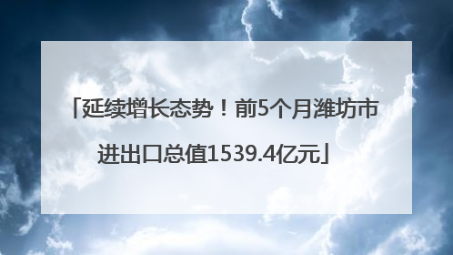 延续增长态势！前5个月潍坊市进出口总值1539.4亿元