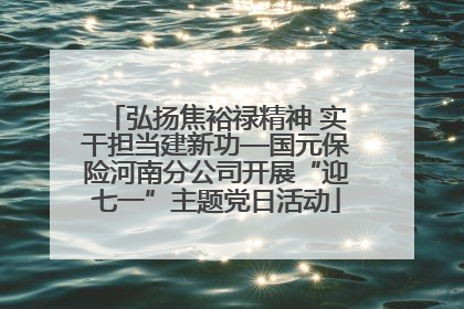 弘扬焦裕禄精神 实干担当建新功—国元保险河南分公司开展“迎七一”主题党日活动