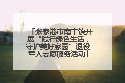 张家港市南丰镇开展“践行绿色生活，守护美好家园”退役军人志愿服务活动