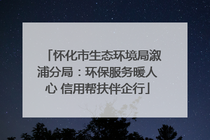怀化市生态环境局溆浦分局：环保服务暖人心 信用帮扶伴企行