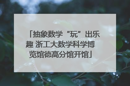 抽象数学“玩”出乐趣 浙工大数学科学博览馆德高分馆开馆