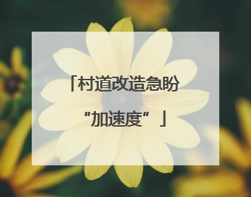 村道改造急盼“加速度”