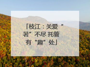 枝江：关爱“暑”不尽 托管有“趣”处