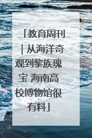 教育周刊｜从海洋奇观到黎族瑰宝 海南高校博物馆很有料